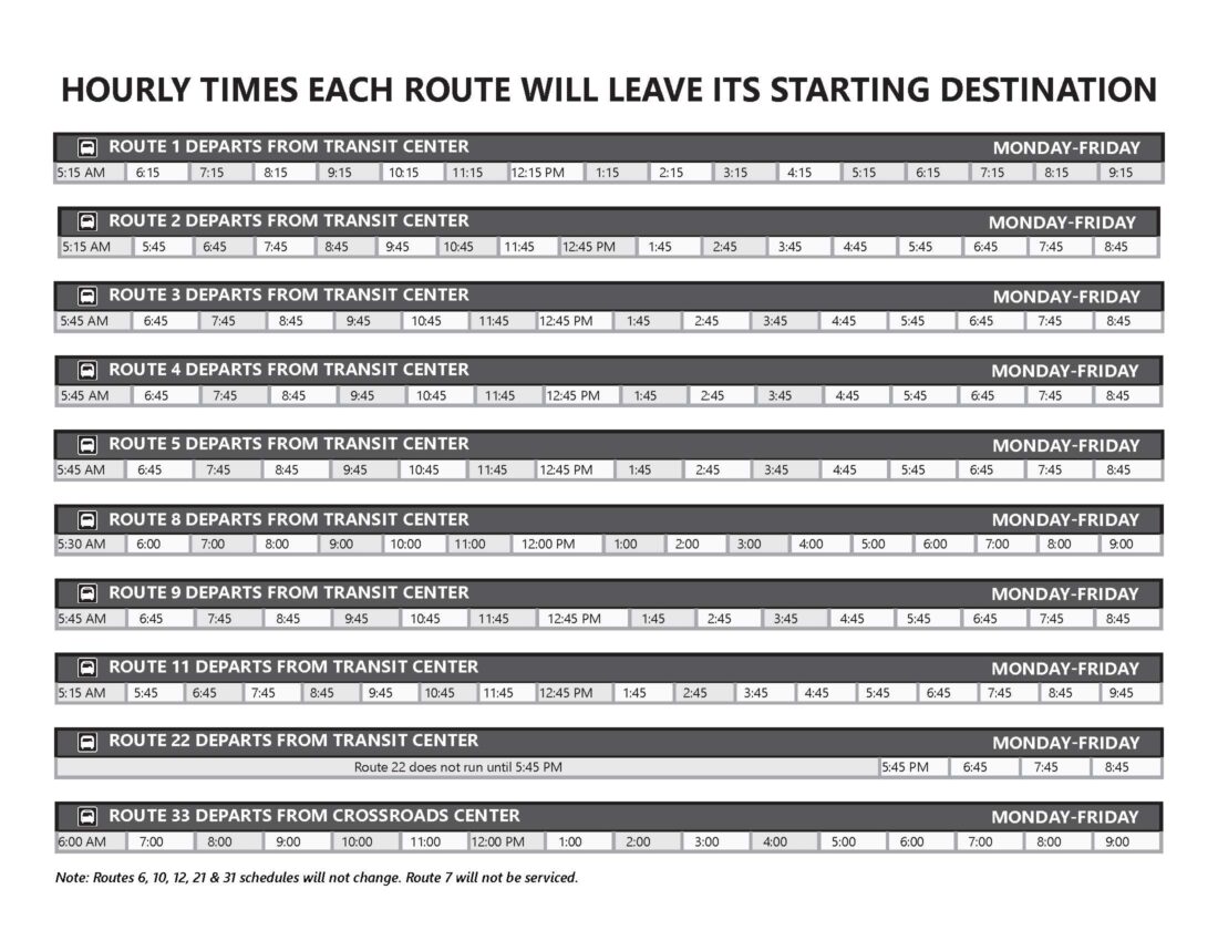 metro bus schedule