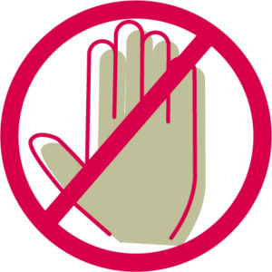Icon showing don't touch