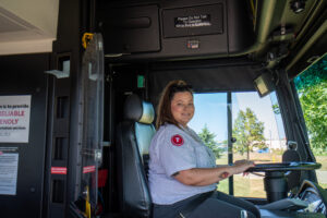 picture of a female metro bus driver