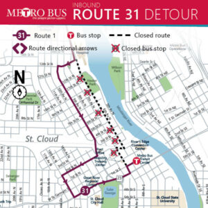 Route 31 inbound Granite City Days Parade Detour