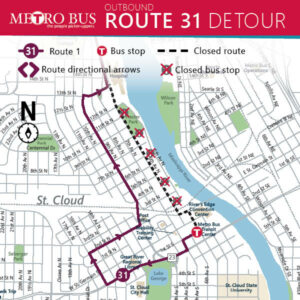 Route 31 outbound Granite City Days Parade Detour