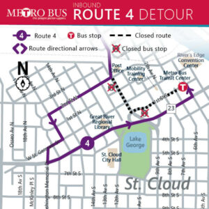 Route 4 inbound Granite City Days Parade Detour