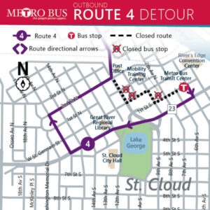 Route 4 outbound Granite City Days Parade Detour