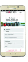 Image of the online trip planner on a mobile phone.