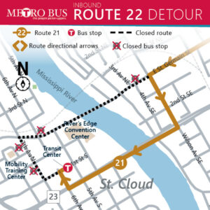 Starting Saturday April 20th, multiple roads will be closed for the Earth Day Half Marathon race, starting at 7am, Route 6 and 22 inbound will take a left on Wilson Ave, right on Division St, right on 5th or 6th Ave, and then resume route. There will be no temporary bus stops for this detour.