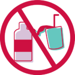 Image representing no uncovered drinks on the bus