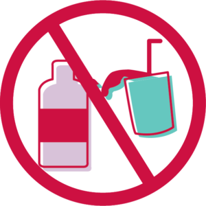 Image representing no uncovered drinks on the bus