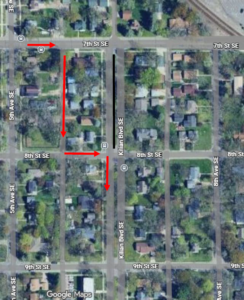 Beginning Wednesday July 22 at 5:00 AM. Route 9 outbound will be on detour for maintenance work. Beginning at 7th St SE, right on 5th Ave SE, left, left on 8th St SE, right on Killian Blvd SE, resume route. No temporary stops will be added. This detour is expected to last 2 days.