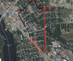 Starting Saturday December 7th, 2024 at 1545, this detour will begin for the Sauk Rapids Holiday Light Parade. Route 22 Inbound will take a left on Summit, right on Benton Drive, left on 2nd Ave S. Back on route. When the parade is over, route will open back up. There will be no temporary bus stops for this detour.