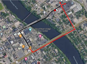 Starting Friday April 17th, multiple roads will be closed for the Earth Day 1K & 5K race, starting at 3pm, Routes 6 and 21/22 outbound will take a right on 5th Ave, left on Division St., left on Wilson Ave, route 21/22 will resume route, route 6 will take a right on E. St. Germain and then resume route. There will be no temporary bus stops for this detour.