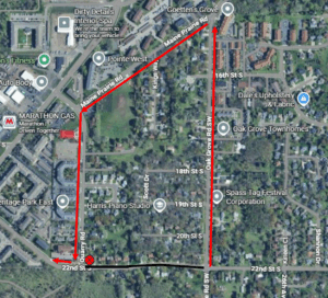 Starting Wednesday September 24th , 2025 at 8:45am, Route 5 Outbound will be on detour due to planned utility work on 22nd St S. Right Oak Grove Rd, left Maine Prairie Rd, right 22nd St S, resume route. No temporary stops will be added. This detour is expected to last until Thursday September 26th.