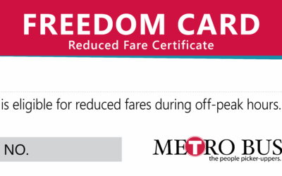 Freedom Card Metro Bus freedom card for reduced fares