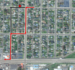 Starting immediately, route 1 outbound will be on detour due to road construction. From 2nd St N and 10th Ave N, left on 10th Ave N, right on 1st St N, Left on 11st Ave N, Right on Division St resume route. There will be no temporary bus stops for this detour.