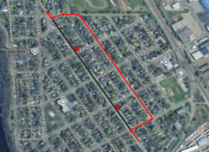 Starting immediately, route 21/22 outbound will be on detour due to a road closure. From Wilson Ave NE and 3rd St NE, right 3rd St NE, left 5th Ave NE, left Searle St NE, right Wilson Ave NE, resume route. No temporary bus stops will be added.